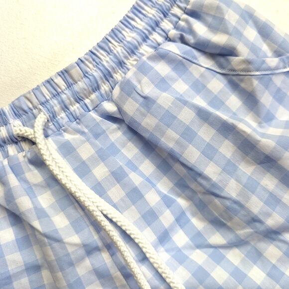 The Smocking Place Swim Trunks Boys Size 5 Blue Gingham Boutique - Picture 2 of 5